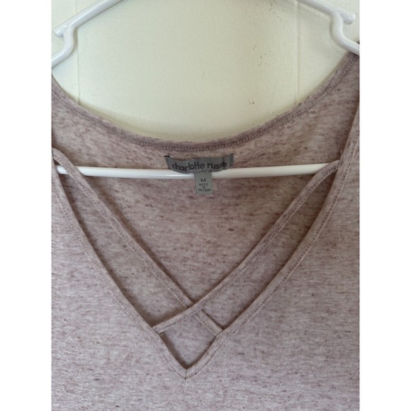 Charlotte Russe Top - Cross Strap Collar - Pink (Mauve) - Size Medium - Picture 3 of 3